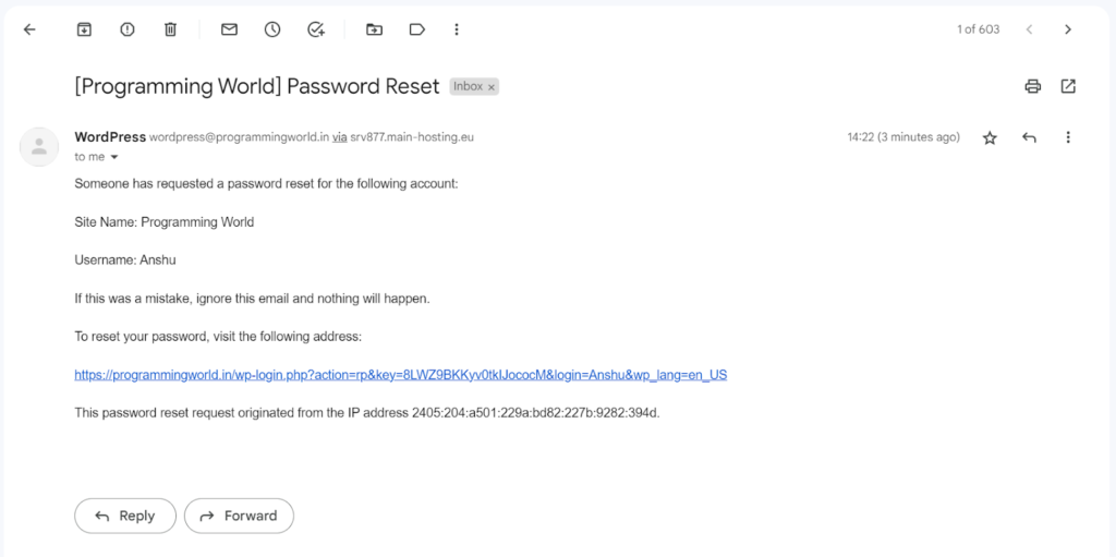 Step 4- Follow the link to a page where you can create a new password.
