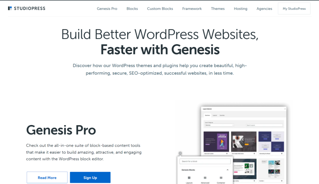 StudioPress Home Page